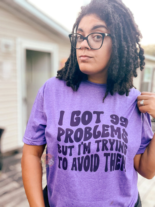 99 problems graphic tee with bleach option