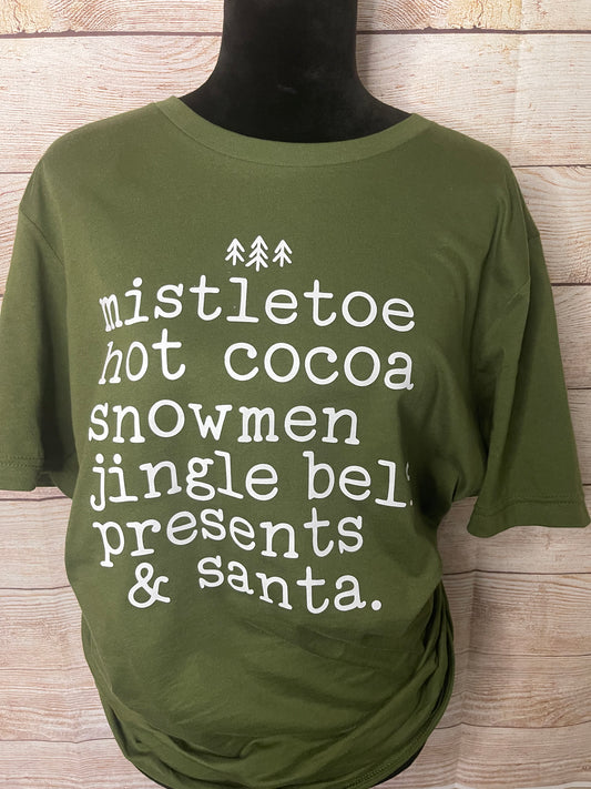 Mistletoe Hot Cocoa graphic tee