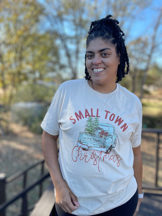 Small town Christmas graphic tee