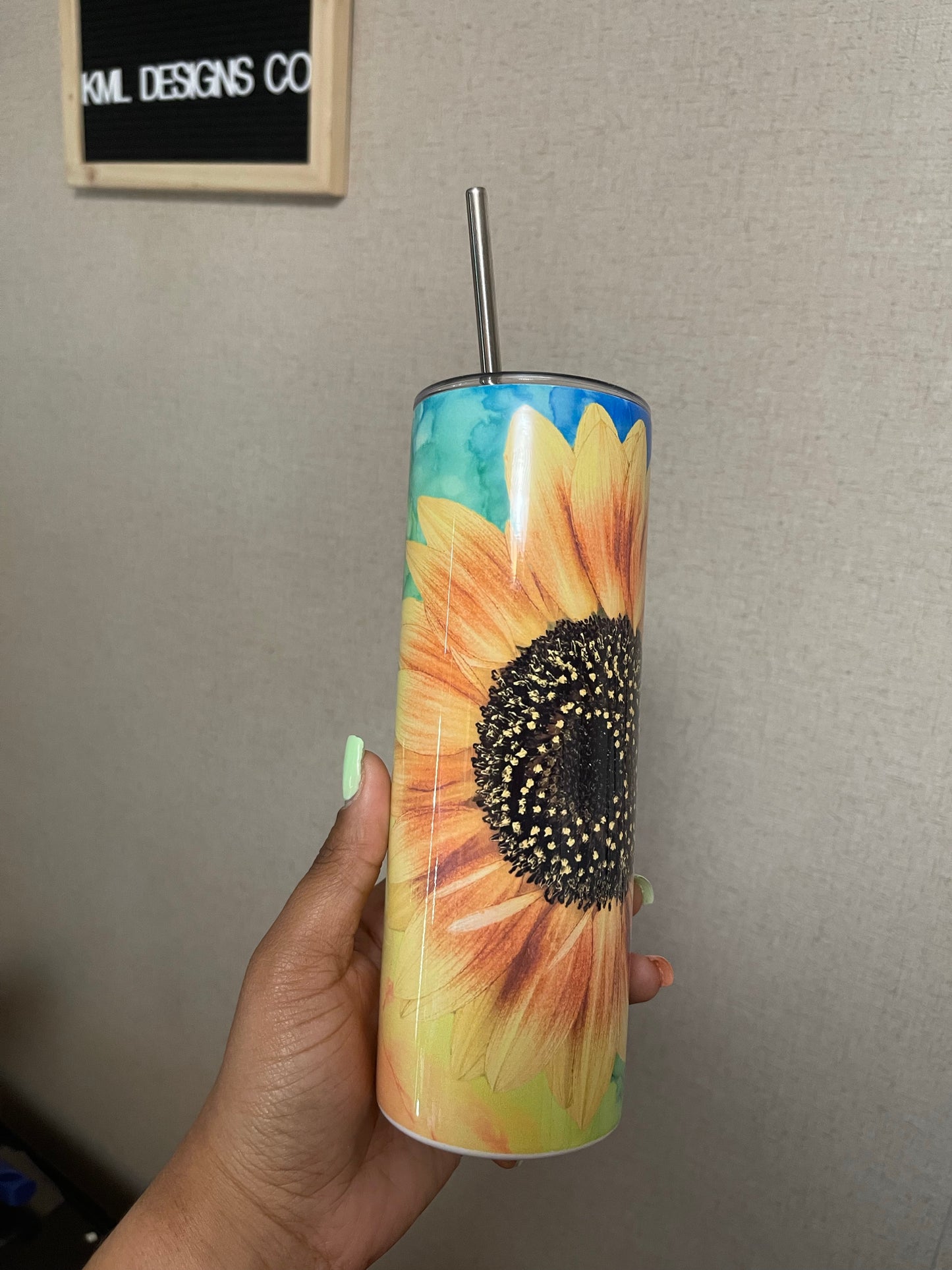 Sunflower skinny tumbler